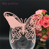 Fine Upscale Buttermilk Wedding Qing Red Wine Glass Card card Personality Wedding Decoration Seat Card Custom 50