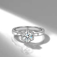 Silver couples against the ring women's simulation Mosan diamond ring carat net red girlfriend index finger snowflake jewelry diamond ring