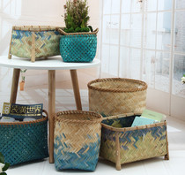 Vietnamese handmade bamboo woven rattan woven flower basket Creative grass woven flower pot basket basket storage seaweed portable flower device
