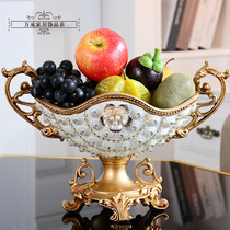 Large-capacity fruit plate European-style living room coffee table household diamond-set fruit plate American simple home decoration dried fruit plate
