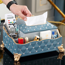 American drawing box high-grade diamond light luxury creative multifunctional tissue box living room household remote control storage box