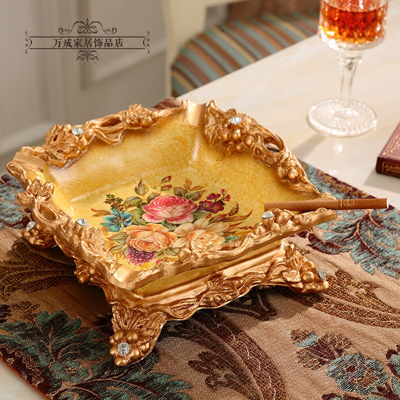 European eco-friendly resin ashtray Living room Coffee table Desktop Hotel luxury large ashtray creative decoration