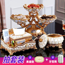 European-style diamond-encrusted tissue box Light luxury living room household coffee table storage drawer box Desktop remote control storage napkin box