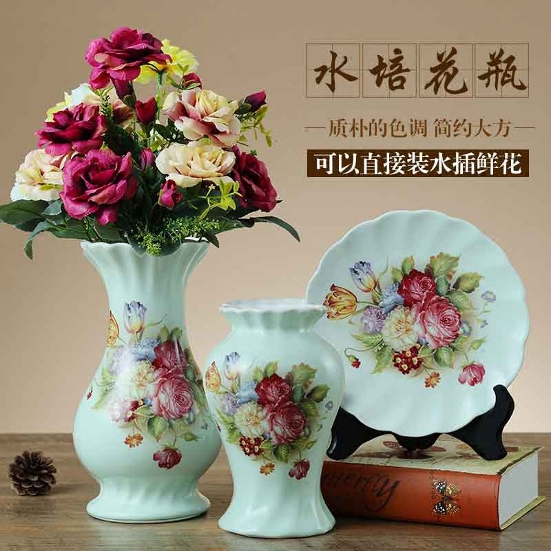 European hydroponics ceramic vase home decoration modern simple living room TV cabinet desktop rich bamboo vase ornaments