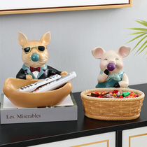 Modern creative cute bubble blowing dog ornaments living room desktop decorations porch entrance shoe cabinet storage ornaments