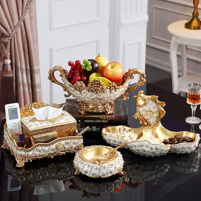 European-style diamond fruit plate living room ornaments luxury home decorations coffee table dried fruit plate set creative candy plate