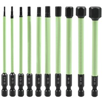 Green inner hexagonal pneumatic screw wind batch head S2 strong magnetic black phosphorus anti-rust batch S2 strong magnetic black phosphorus 100mm length