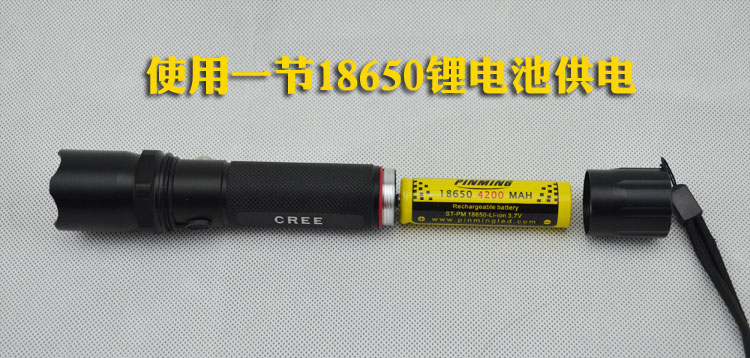 Ánh sáng mạnh đèn pin sạc nhà chiếu sáng cố định tập trung mini ngoài trời cưỡi 18650 pin lithium ánh sáng màu tím giả đèn pin đèn pin
