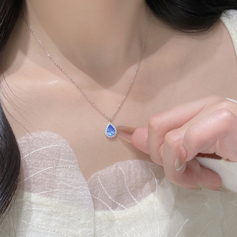 Weiling Original Galaxy Tears Necklace S925 Sterling Silver Blue Tears Light Luxury Gift for Girlfriend or Best Friend Birthday 520 Gift