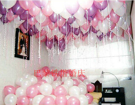 Wedding pink purple heart-shaped balloon party celebration multi-color mix and match round pearlescent thickening balloons 100 packs