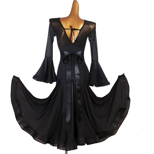 Black Ballroom dance dresses for women Girls modern dance dresses female tango dance dress