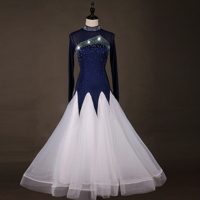 Ballroom Dance Dresses modern dance performance dress with diamond-inlaid temperament