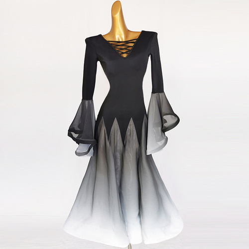Black Ballroom dance dresses for women Girls modern dance costume Sexy  cross band modern dance skirt