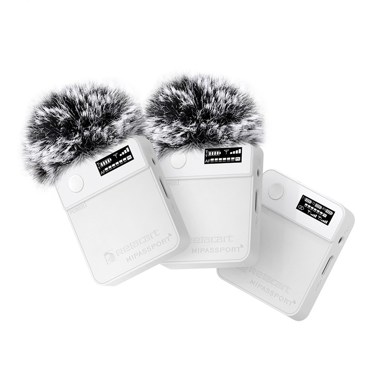 Relacart mi2 wireless microphone microphone live noise reduction mobile phone camera short video recording one drag two white