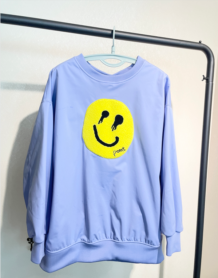 Shangguan Sa POMT Smiley Waterproof Round Neck Thick Cotton T Fleece Warm Waterproof Ski Shirt Skateboard Men and Women Same Style