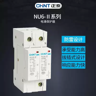 Zhengtai surge protector Household lightning arrester 2P 40KA lightning arrester NU6-II 4P 40kA 385V surge