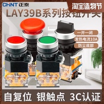CHINT LAY39B series push button switch self-reset emergency stop LA38 green with lock with light flat button 1 normal open 1 normal