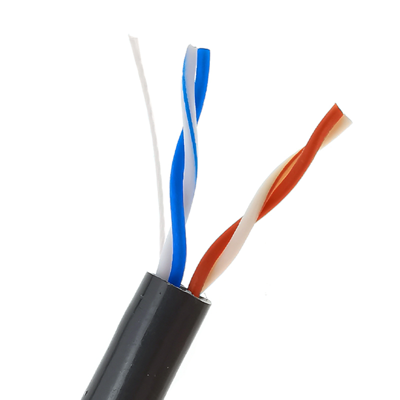 Four-Core 0.5 Oxygen-Free Copper Waterproof Network Cable Double-Layer Leather Water-Blocking Cable Tensile Outdoor 4-Core Network Cable Telephone Cable 500m