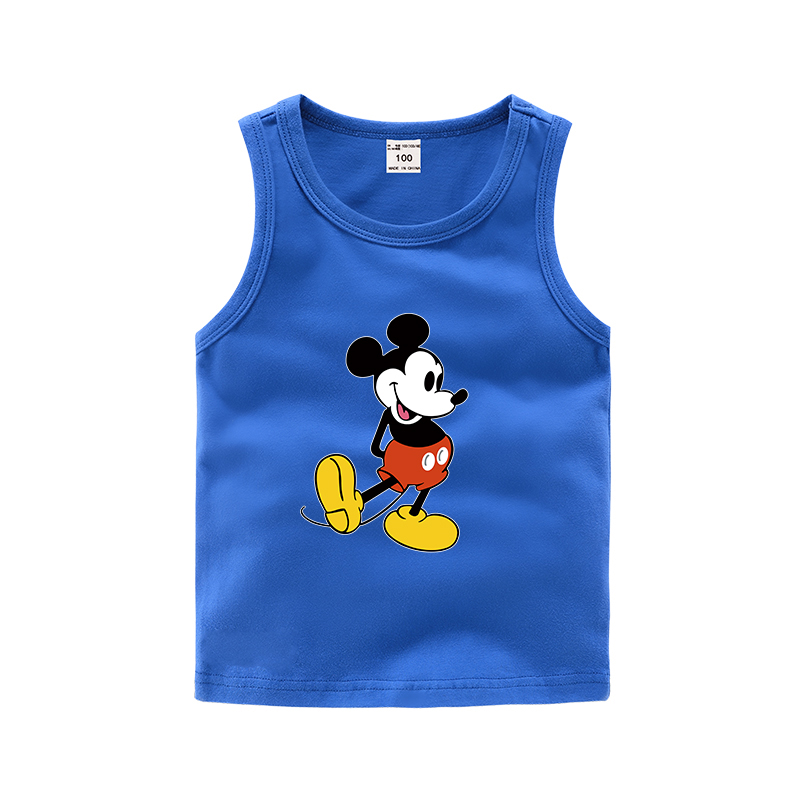 Mickey bé trai vest trẻ em bông cô gái mùa hè trẻ em mỏng mùa hè váy cậu bé không tay quần áo nhỏ.