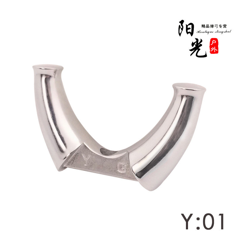 Handmade wooden slingshot titanium alloy TC21 bow blank bow embryo Flying tiger thunder slingshot free tie Huai slingshot patch