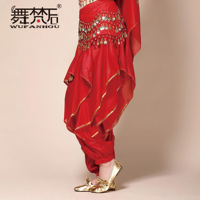 Dance Van Rear Belly Leather Dance Pants Swivel Pants Indian Dance Practice Costumes Performance Downtrope Pants New