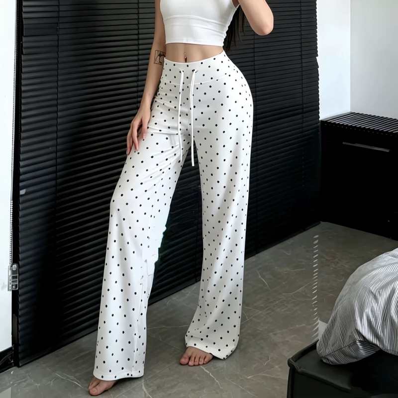 Mitaotun Polka Dot Drape Pants Straight-Leg Casual Pants Butt-Lifting Fitness Slimming Loose Sports Pants Mitaotun Polka Dot Drape Pants Straight-Leg Casual Pants Butt-Lifting Fitness Slimming Loose Sports Pants