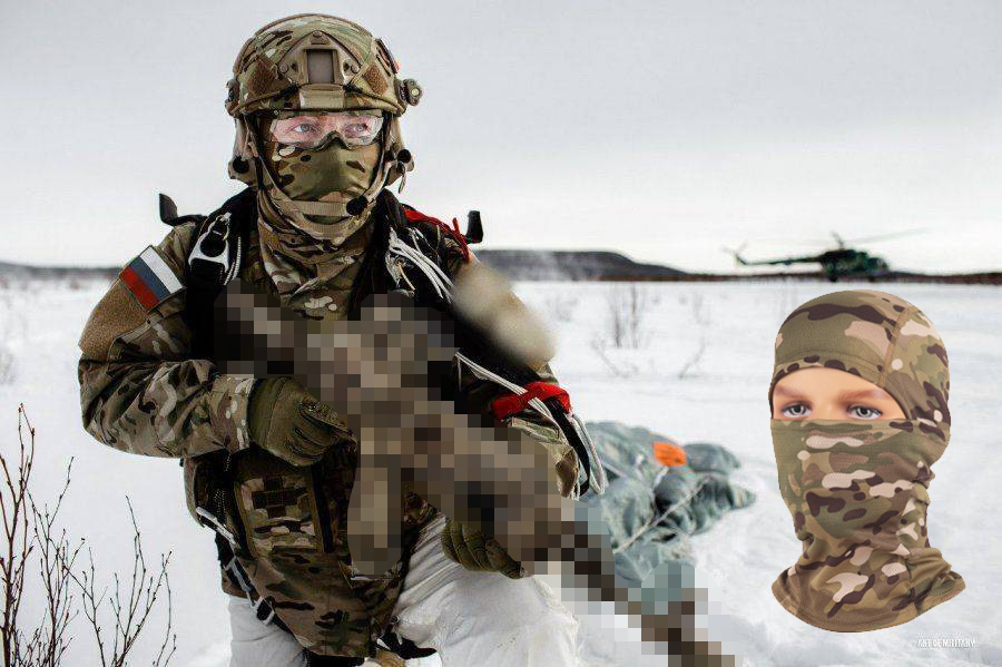 Russian three-hole single-hole tactics outdoor cycling sun protection heat dry air-breathable mask camouflage face