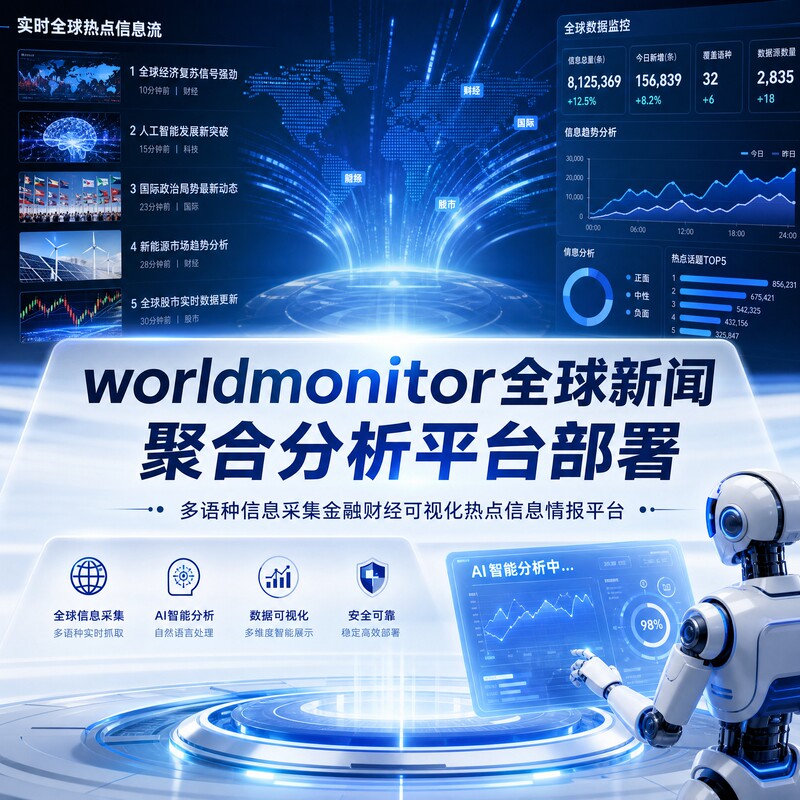 Worldmonitor Global News Aggregation and Analysis Platform Deploys Ai to Analyze Financial and Economic Hot Topics and Intelligence