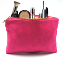 Factory direct sales cotton canvas metal zipper cosmetic bag portable travel coin storage bag wash clutch