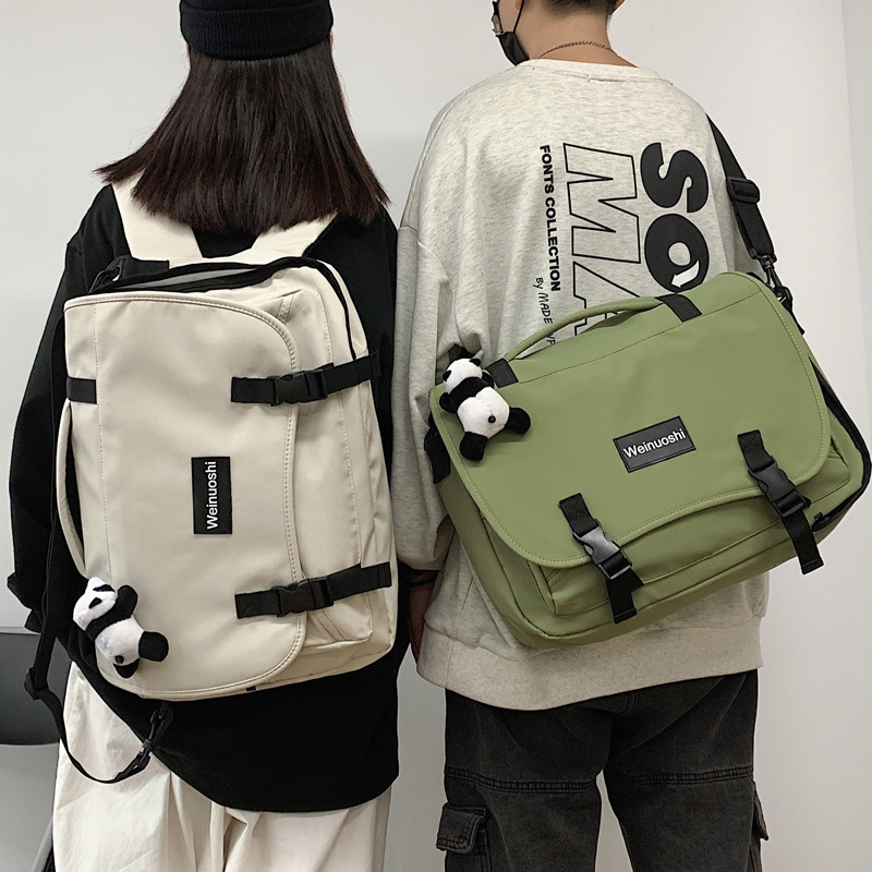 College Student Backpack, Single Shoulder, Dual-Use, Multi-Functional, Casual Flip-Top, Unisex, Solid Color, Middle School Student, Three-Use Crossbody School Bag College Student Backpack, Single Shoulder, Dual-Use, Multi-Functional, Casual Flip-Top, Unisex, Solid Color, Middle School Student, Three-Use Crossbody School Bag