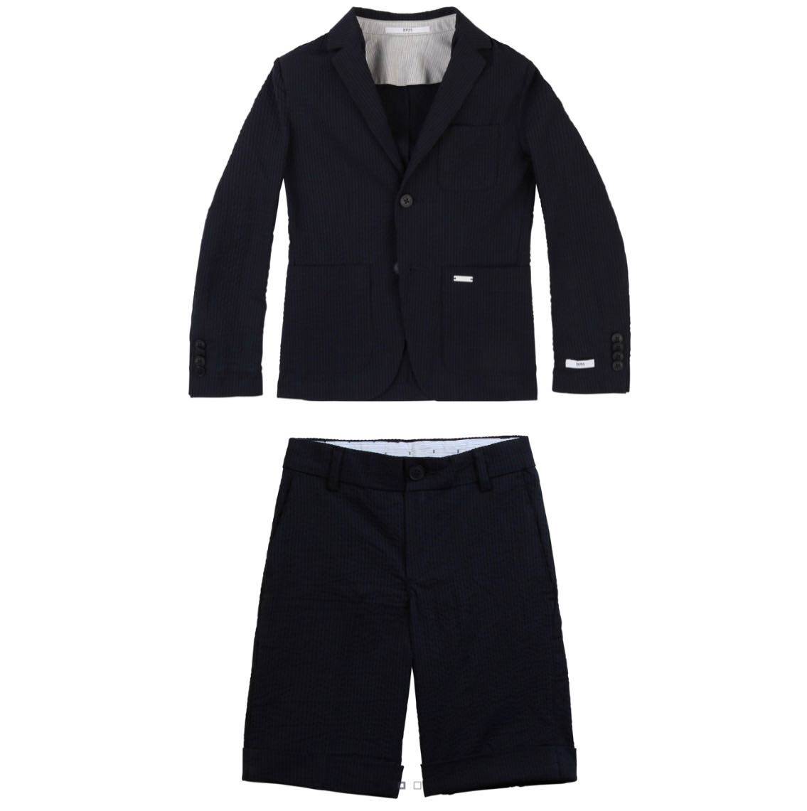 Spot bows 20 spring summer New products Children boy Deep blue West suit jacket shorts