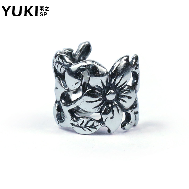 YUKI retro 925 pure silver ear clamp ear bone clamp Flower beautiful lover ear ornaments niche design