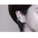 Tide, клипсы с молнией подходит для мужчин и женщин, сумка, серебро 925 пробы, без проколов ушей