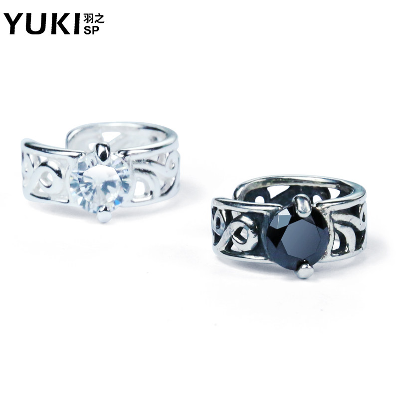 YUKI retro 925 silver ear clip tide male and female ear hole ear accessories Tanggrass flash U - shaped ear clip