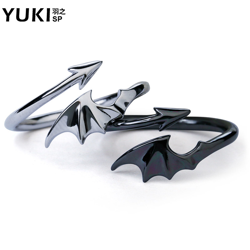 YUKI personality trendy quality 925 silver jewelry Silver ring ring little devil angel male and female rings couple jewelry