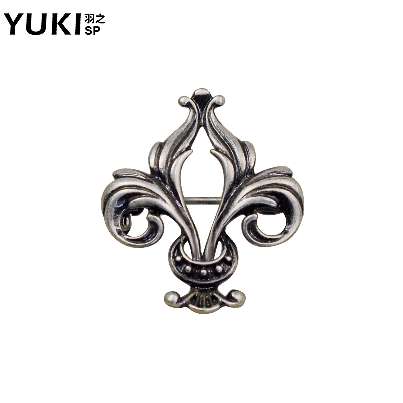 YUKI European and American retro men's fashion suit Ying tail flower small brooch pin collar pin Male and female personality accessories
