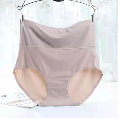 Mid-high waist thin section belly milk silk glossy comfortable and breathable micro-belly bag hip seamless women's briefs