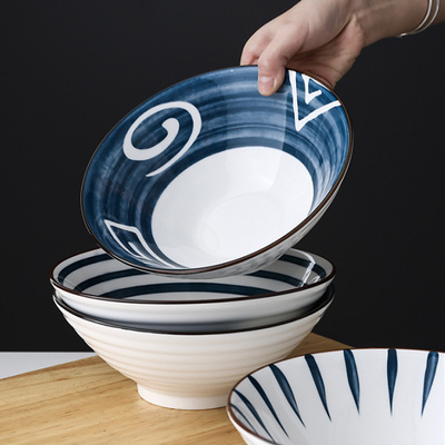 日式斗笠陶瓷拉面汤碗餐具两个装