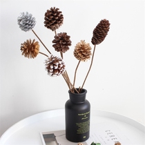 ins natural dried flower art dried flower bouquet pinecone pine tower cotton vase decoration shooting props