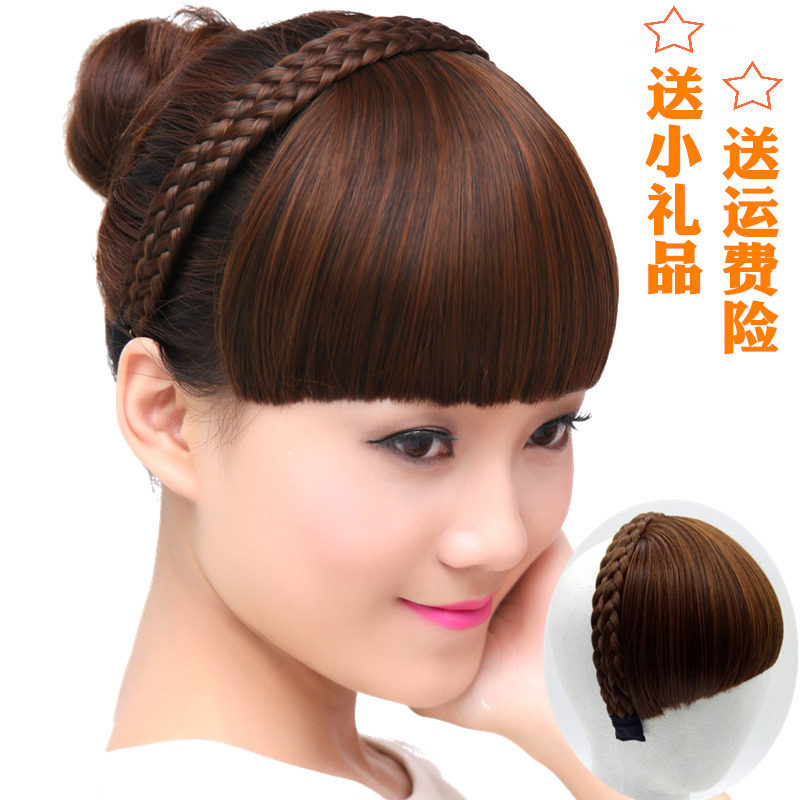 Fake Bangs Wig Female Braided Hair Braids Hair Hoop Hairpin