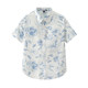 Combed cotton Hawaiian flower shirt men's short-sleeved high-end half-sleeved Hong Kong style seaside resort shirt handsome pure cotton