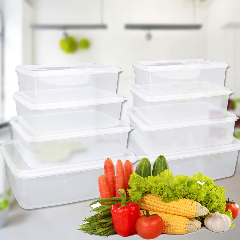 Plastic box rectangular sealed refreshing box Large-capacity fridge to contain food grade storage box suit