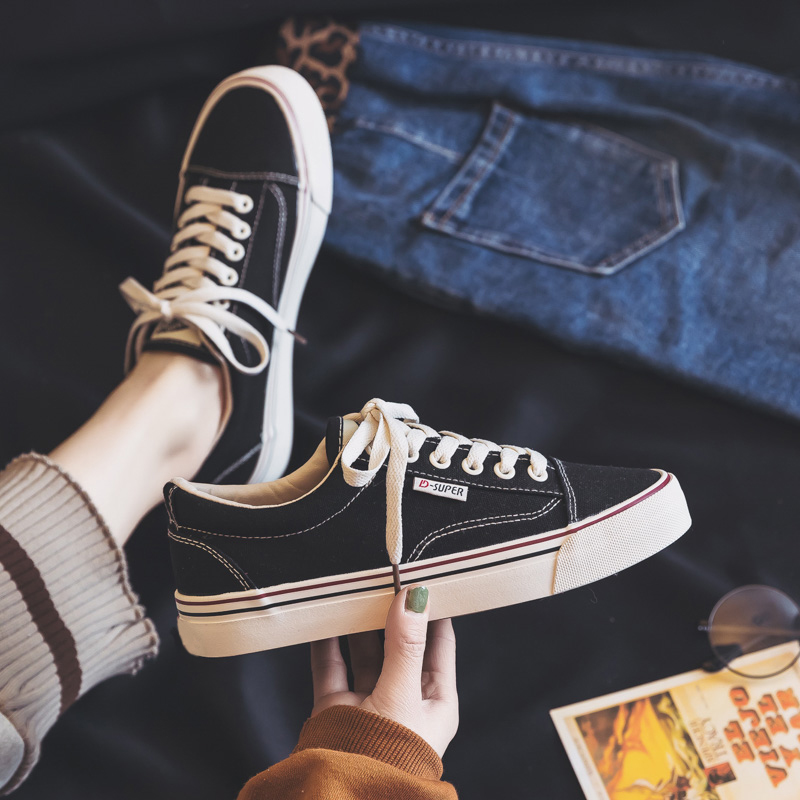 Summer-style canvas shoes women's models 2022 new 2021 spring and autumn bursting with 100 hitch casual board shoes little black shoes cloth shoes