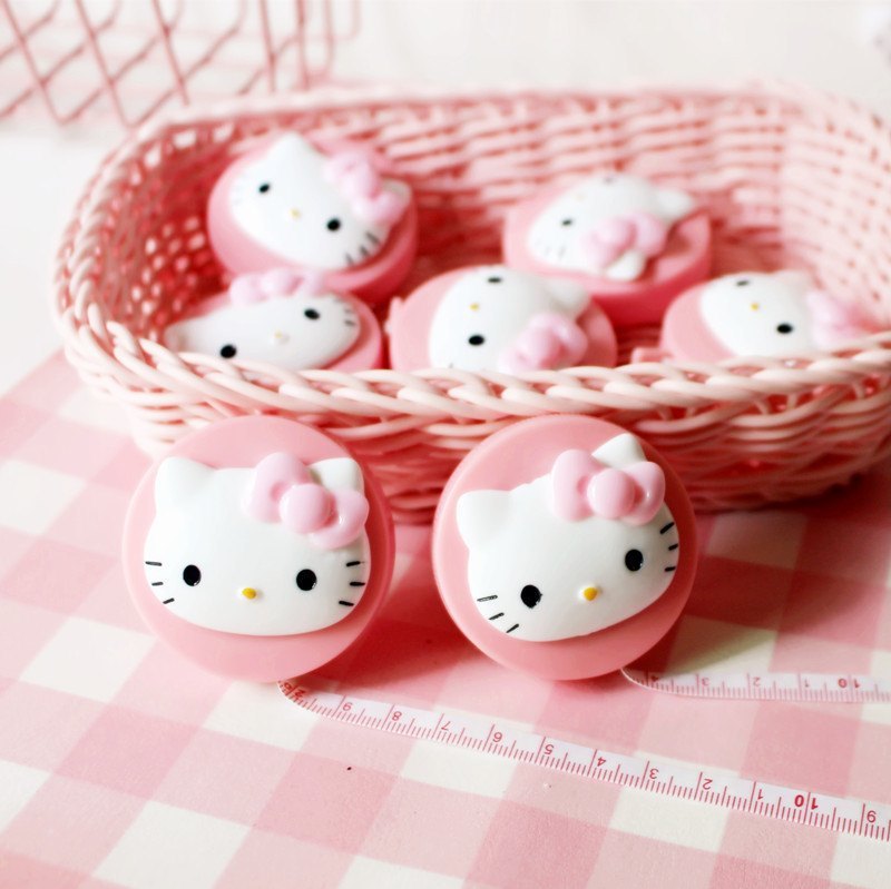 Cartoon Cute Kitty Mini tape Automatic telescopic carry-on with small measuring tape soft-size clothing measuring three-circumference ruler