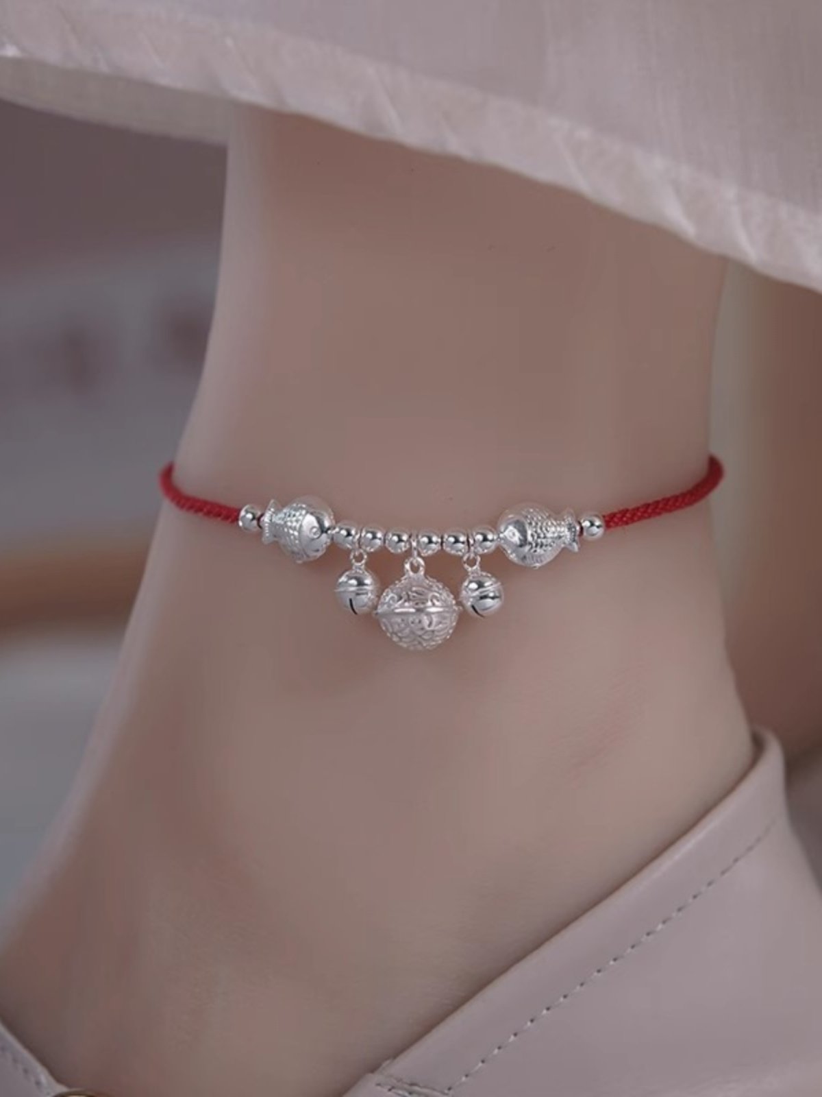 Palace Bell Red String Anklet for Women 2025 New Trendy Zodiac Year Exotic Style Anklet That Rings with Every Step Women's Foot Chain