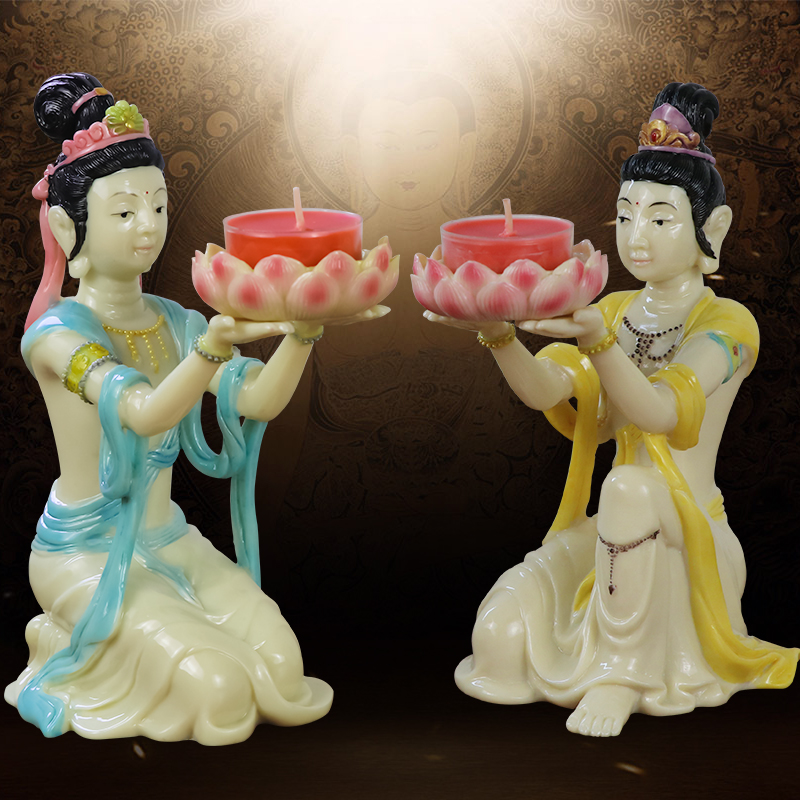 The former Changming fairy for the Dunhuang Buddhist Hall is dedicated to the lotus lamp Buddha for the lantern Buddha's hand candle-candle-holder crisp oil lamp holder rack swing piece