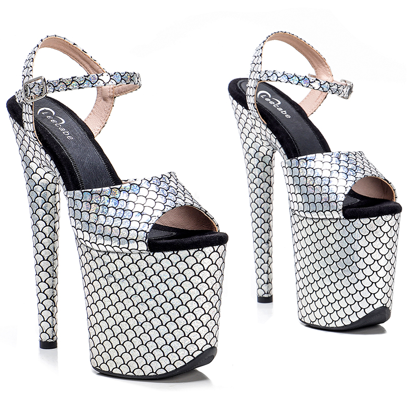 Leecabe's new pole dance high-heeled shoes fashion stage catwalk high-heeled sandals photo high-heeled shoes 1B