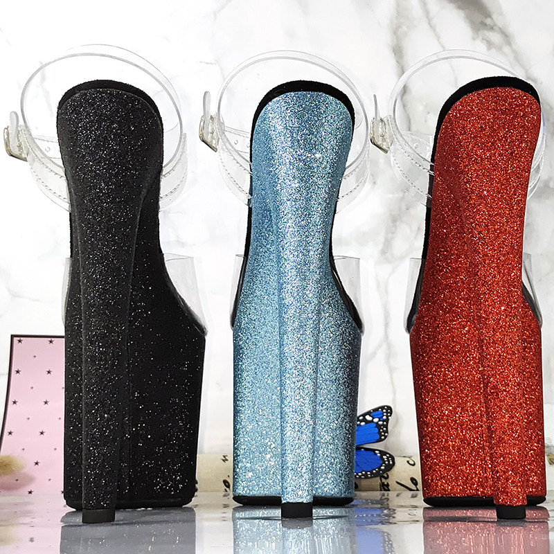 Leecabe European and American women's 15CM platform high heel pole dancing sandals host hate sky high heel flash 1B