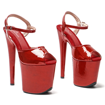 Leecabe New Summer Small Fish Mouth Sandals Pole Dancing High Heels INS Hot Selling 20CM Performance Womens Shoes 1B