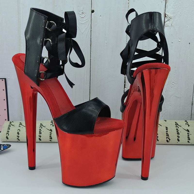 Leecabe High Heel Sandals New Model High Heel Steel Pipe Dance Practice High Heel Shoes Fashion Model Shoes 1D